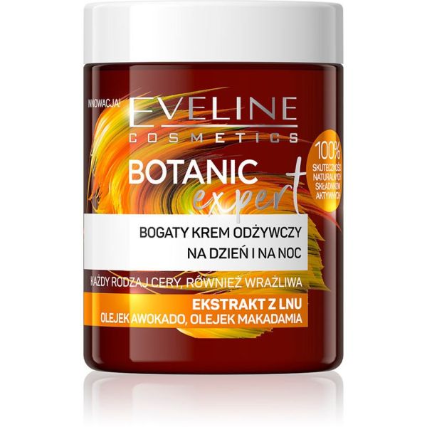 Eveline cosmetics botanic expert bogaty krem odżywczy na dzień i na noc 100ml