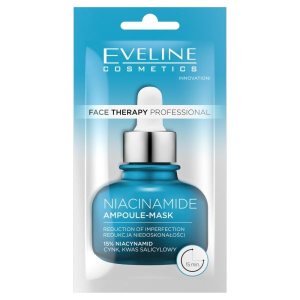 Eveline cosmetics face therapy professional ampoule-mask kremowa maseczka do twarzy niacinamide 8ml