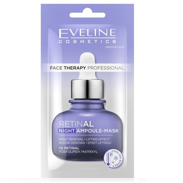 Eveline cosmetics face therapy professional ampoule-mask kremowa maseczka do twarzy retinal 8ml