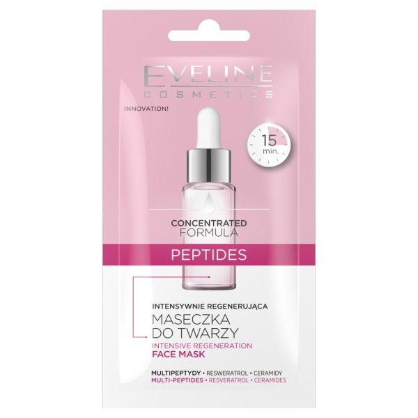 Eveline cosmetics skoncentrowana formuła intensywnie regenerująca maseczka do twarzy peptides 8ml