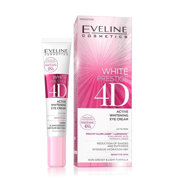 Eveline cosmetics white prestige 4d aktywnie wybielający krem pod oczy 20ml