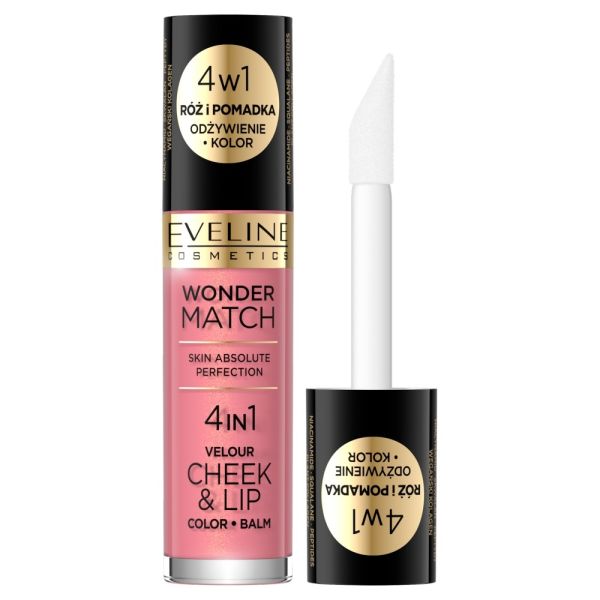 Eveline cosmetics wonder match velour cheek&lip róż i pomadka w płynie 03 4.5ml