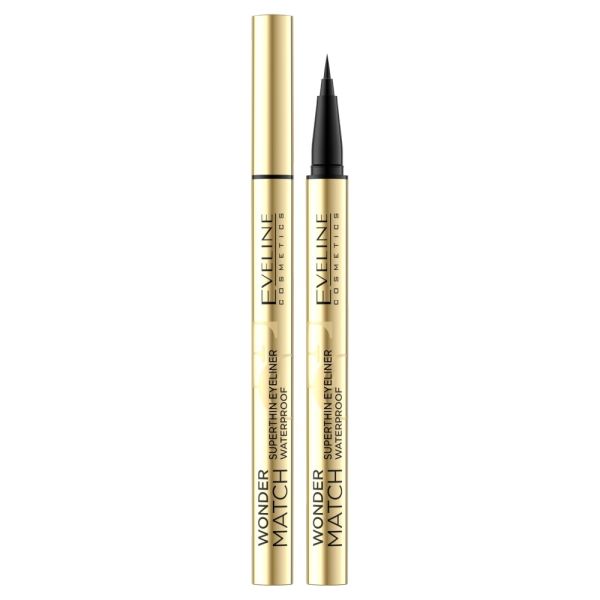 Eveline cosmetics wonder match wodoodporny precyzyjny eyeliner deep black