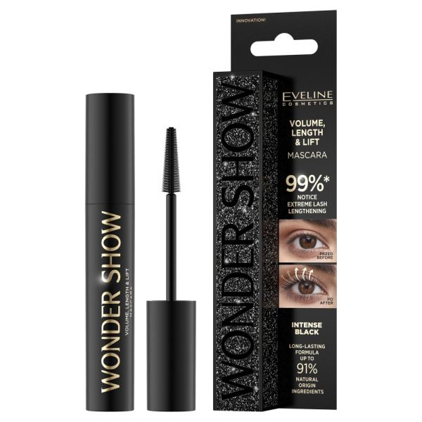 Eveline cosmetics wonder show pogrubiająco-wydłużająco-liftingujący tusz do rzęs 7ml