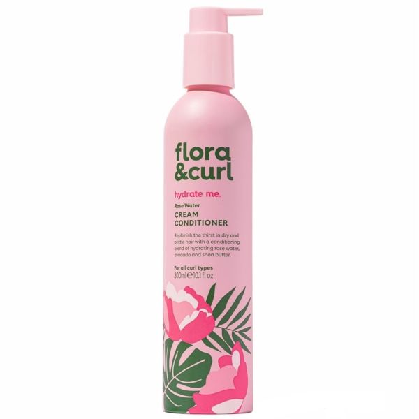 Flora & curl rose water cream conditioner nawilżająca odżywka do włosów kręconych 300ml