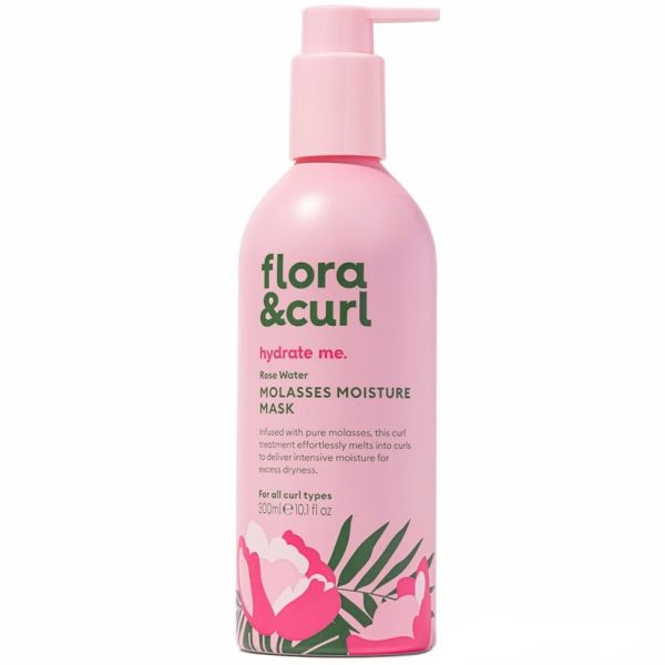 Flora & curl rose water molasses moisture mask nawilżająca maska do włosów kręconych 300ml