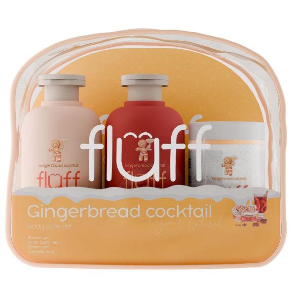 Fluff gingerbread cocktail zestaw żel pod prysznic 200ml + balsam do ciała 200ml + sól epsom 210g