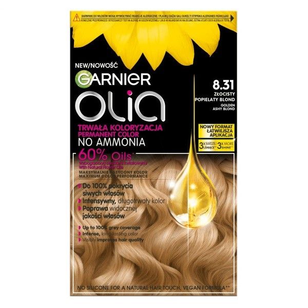 Garnier olia farba do włosów 8.31 złocisty popielaty blond