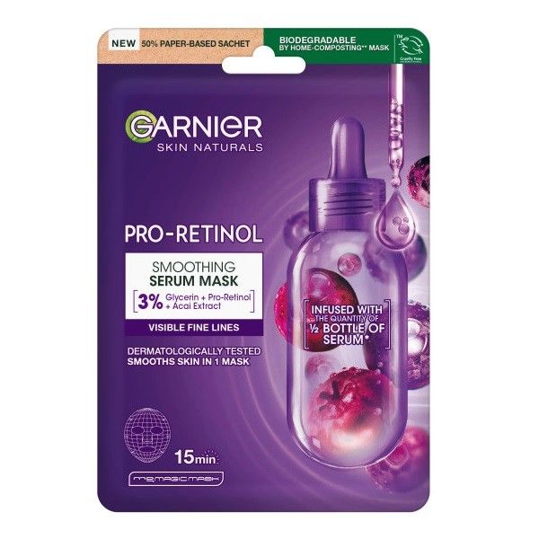 Garnier pro-retinol wygładzająca serum-maska na tkaninie 22g