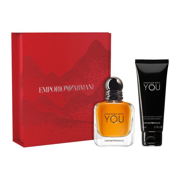 Giorgio armani stronger with you zestaw woda toaletowa spray 50ml + żel pod prysznic 75ml