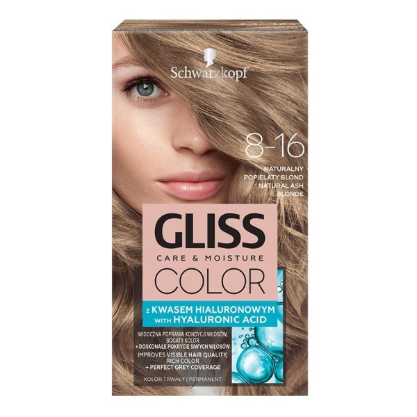 Gliss color care & moisture farba do włosów 8-16 naturalny popielaty blond