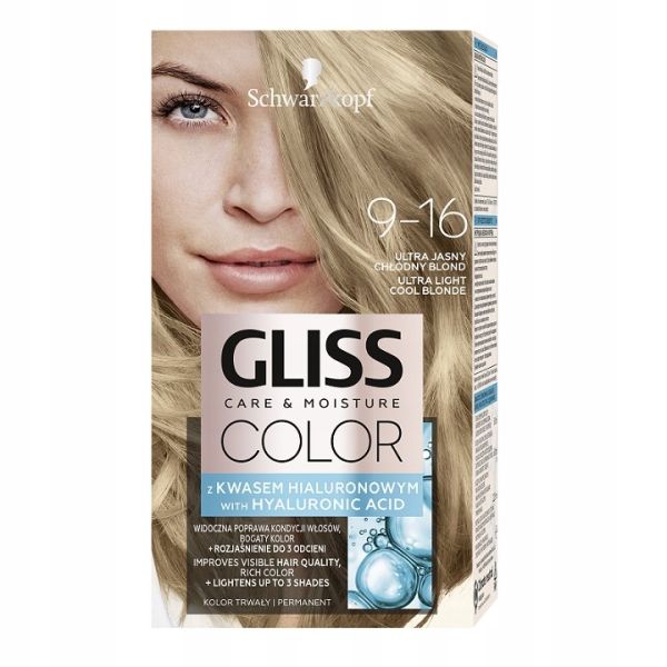 Gliss color care & moisture farba do włosów 9-16 ultra jasny chłodny blond