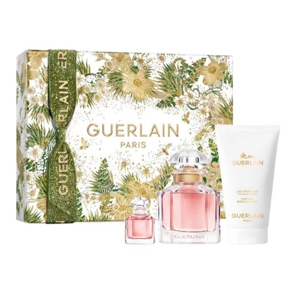 Guerlain mon guerlain zestaw woda perfumowana spray 50ml + miniatura wody perfumowanej 5ml + balsam do ciała 75ml