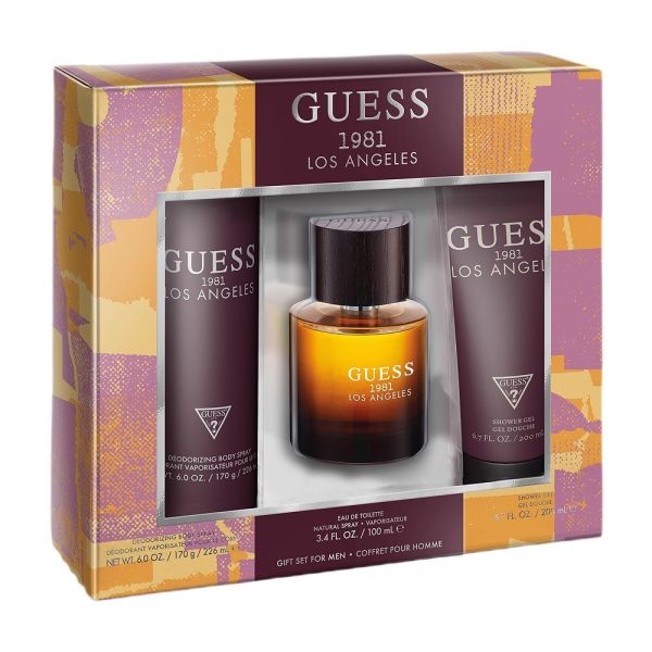 Guess 1981 los angeles for men zestaw woda toaletowa spray 100ml + żel pod prysznic  200ml + dezodorant spray 226ml