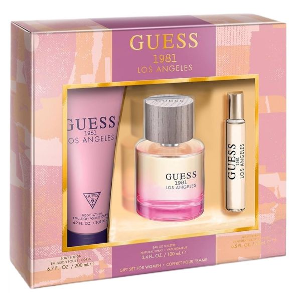 Guess 1981 los angeles women zestaw woda toaletowa spray 100ml + woda toaletowa spray 15ml + balsam do ciała 200ml