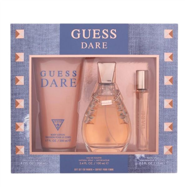 Guess dare zestaw woda toaletowa spray 100ml + woda toaletowa spray 15ml + balsam do ciała 200ml