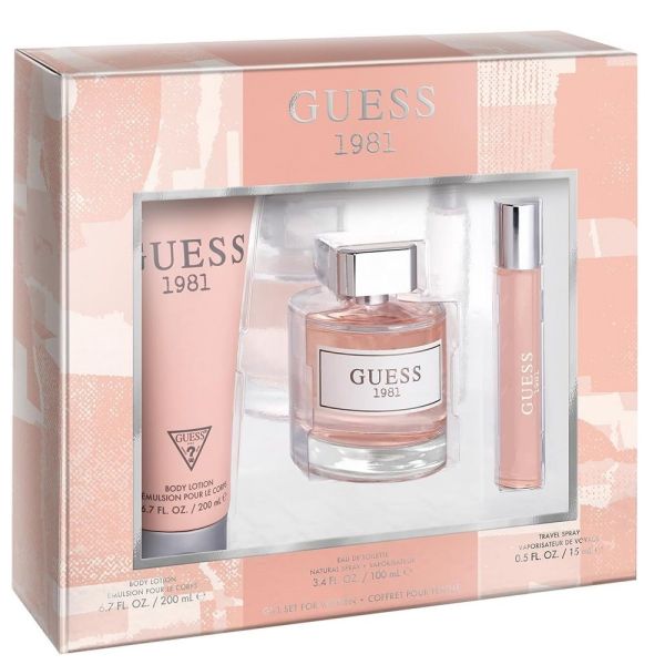 Guess guess 1981 zestaw woda toaletowa spray 100ml + woda toaletowa spray 15ml + balsam do ciała 200ml