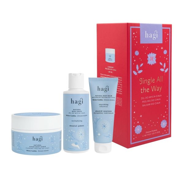 Hagi jingle all the way zestaw żel do mycia ciała 150ml + balsam do ciała 75ml + peeling do ciała 200ml