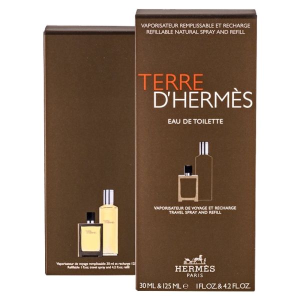 Hermes terre d'hermes zestaw woda toaletowa refillable spray 30ml + woda toaletowa refill 125ml