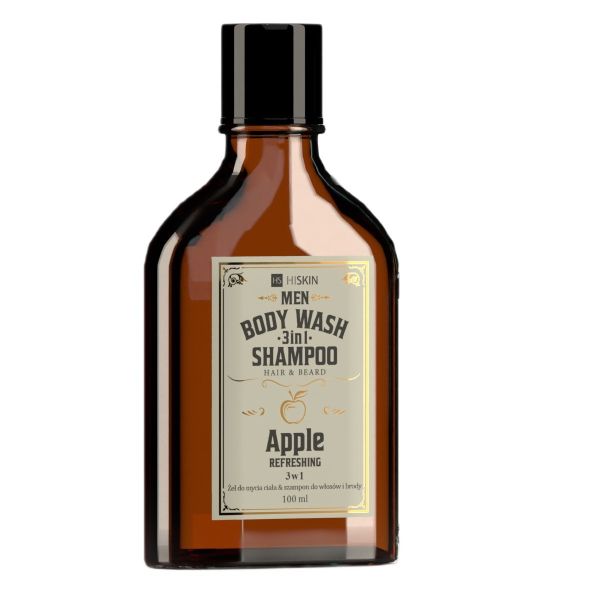 Hiskin men whisky żel do mycia ciała i szampon do włosów i brody 3w1 apple 100ml