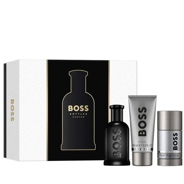 Hugo boss boss bottled zestaw perfumy spray 100ml + dezodorant sztyft 75ml + żel pod prysznic 100ml