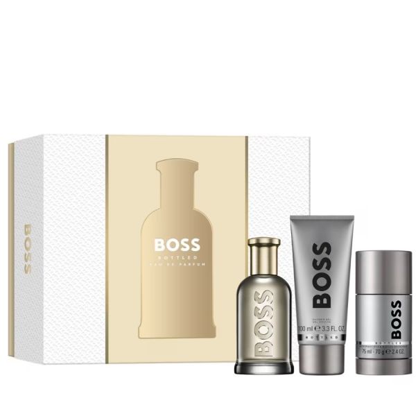 Hugo boss boss bottled zestaw woda perfumowana spray 100ml + żel pod prysznic 100ml + dezodorant sztyft 75ml