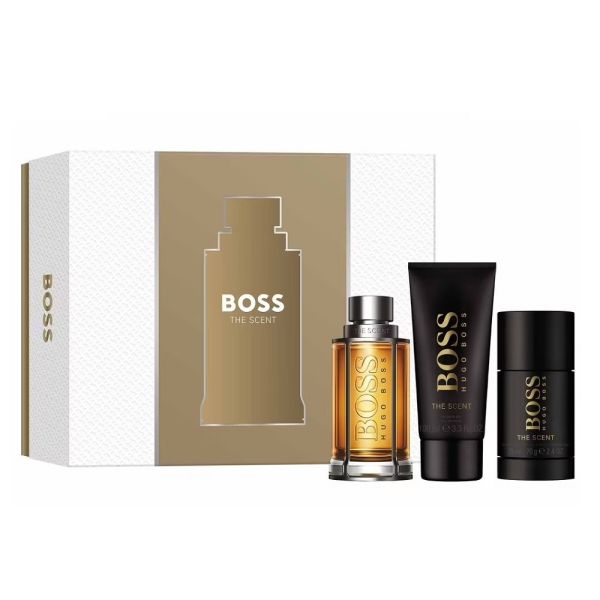 Hugo boss boss the scent for man zestaw woda toaletowa spray 100ml + żel pod prysznic 100ml + dezodorant sztyft 75ml