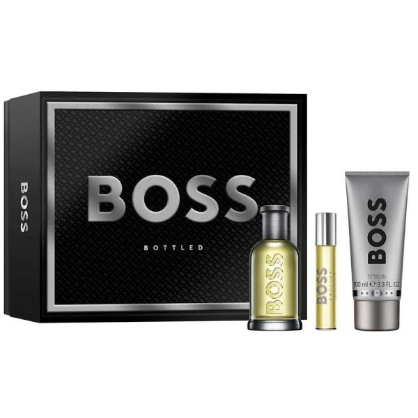 Hugo boss bottled zestaw woda toaletowa spray 100ml + woda toaletowa spray 10ml + żel pod prysznic 100ml