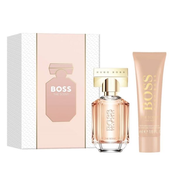 Hugo boss the scent for her zestaw woda perfumowana spray 30ml + balsam do ciała 50ml