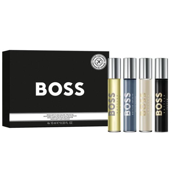 Hugo boss travel exclusive zestaw miniaturek perfum dla mężczyzn 4x10ml