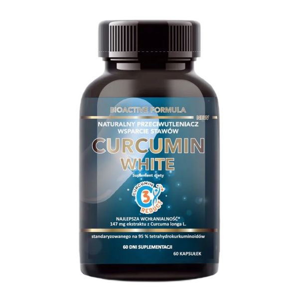 Intenson curcumin white ekstrakt z kłącza kurkumy + inulina z cykorii suplement diety 60 kapsułek