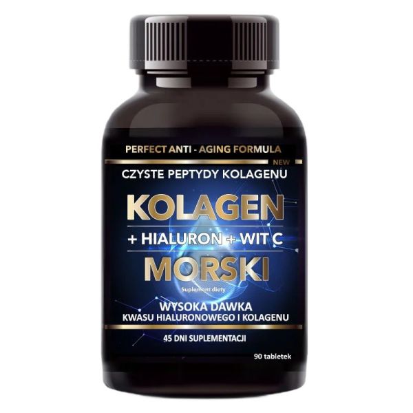 Intenson kolagen morski + hialuron + witamina c 500 mg suplement diety 90 tabletek