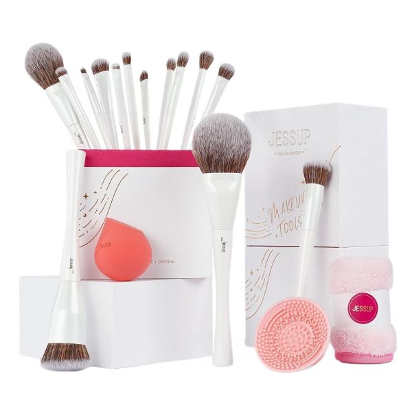 Jessup cloud dancer makeup brushes collection zestaw upominkowy do makijażu 17szt.