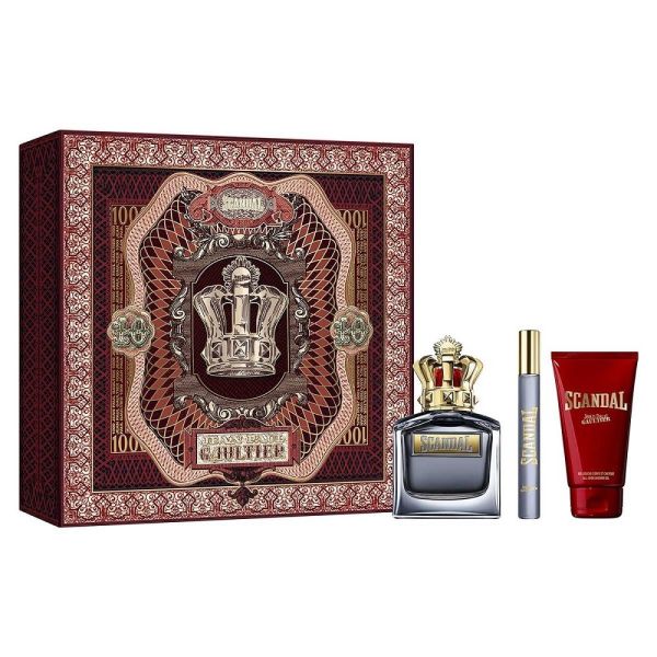 Jean paul gaultier scandal pour homme zestaw woda toaletowa spray 100ml + woda toaletowa spray 10ml + żel pod prysznic 75ml