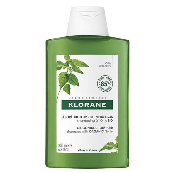 Klorane oil control shampoo szampon do włosów przetłuszczających się z organiczną pokrzywą 200ml