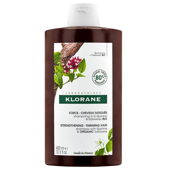 Klorane strength shampoo szampon do włosów z chininą i szarotką 400ml