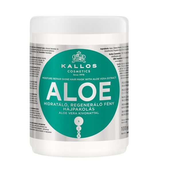 Kallos kjmn aloe moisture repair shine hair mask regenerująco-nawilżająca maska do włosów 1000ml