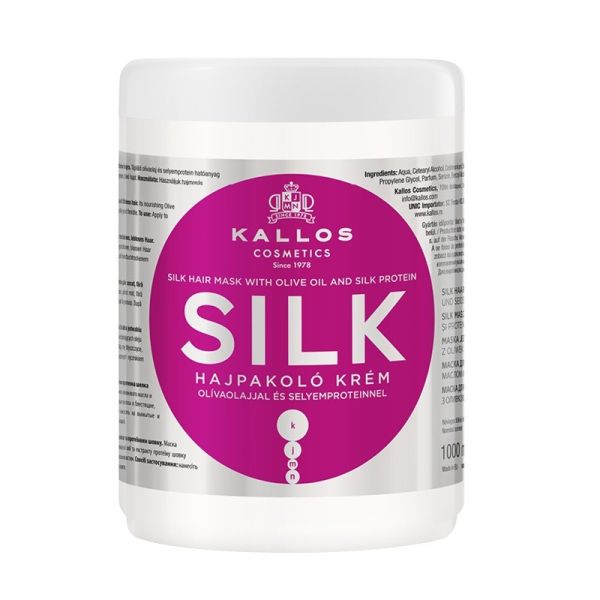 Kallos kjmn silk hair mask maska do włosów z oliwą z oliwek i proteinami jedwabiu 1000ml