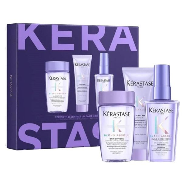 Kerastase blond absolu zestaw szampon do włosów 80ml + odżywka do włosów 75ml + olejek do włosów 50ml