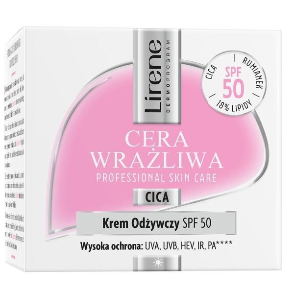 Lirene cera wrażliwa krem odżywczy spf50 50ml