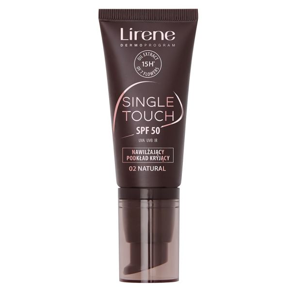 Lirene single touch spf50 nawilżający podkład kryjący 02 natural 30ml