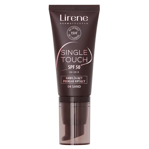 Lirene single touch spf50 nawilżający podkład kryjący 04 sand 30ml