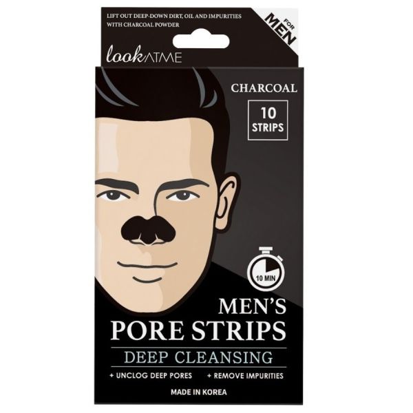 Look at me men's pore strips oczyszczające plastry na nos dla mężczyzn charcoal 10szt.