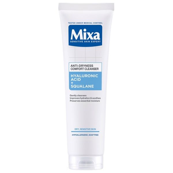 Mixa comfort cleanser żel do mycia twarzy przeciw przesuszeniom kwas hialuronowy + skwalan 150ml