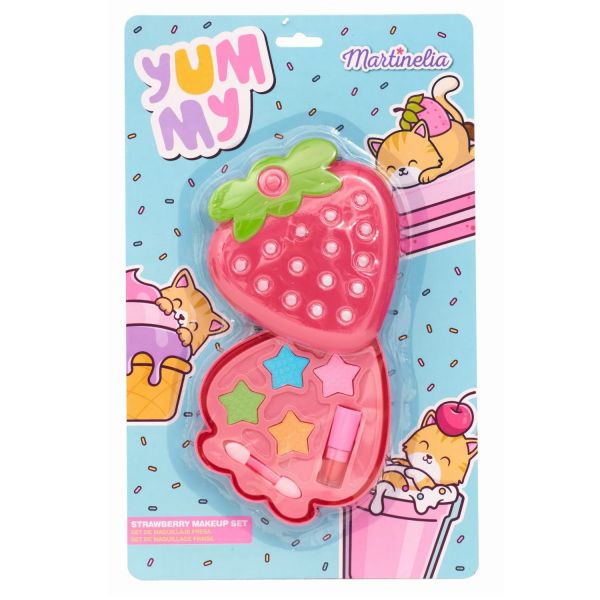 Martinelia yummy strawberry zestaw paleta cieni do powiek + mini szminka + aplikator