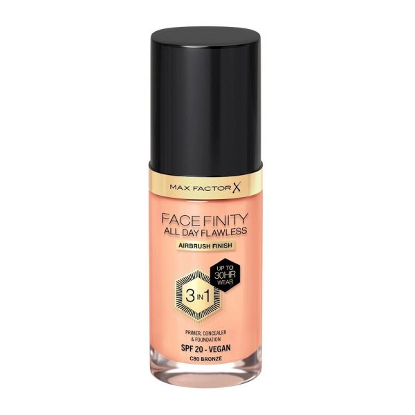 Max factor facefinity all day flawless 3w1 kryjący podkład w płynie c80 bronze 30ml