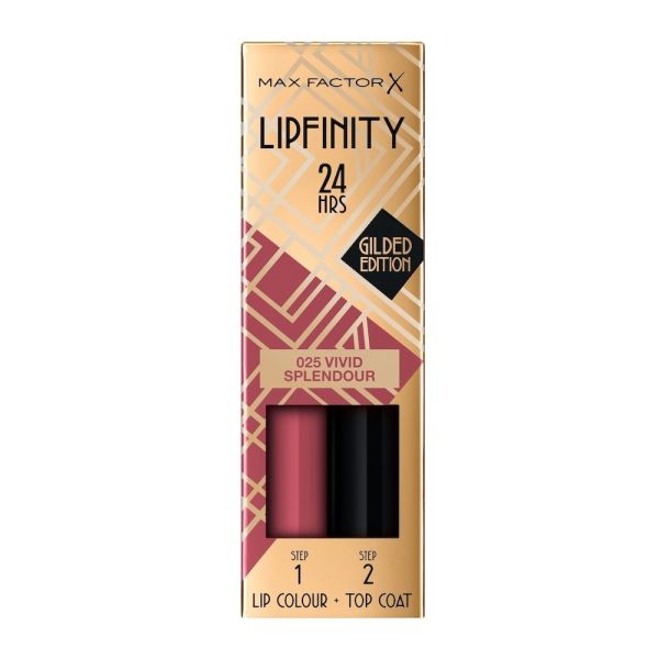 Max factor lipfinity lip colour 24h dwufazowa szminka o długotrwałym efekcie 025 vivid splendour 4.2ml