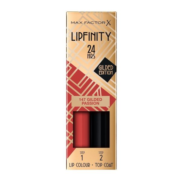 Max factor lipfinity lip colour 24h dwufazowa szminka o długotrwałym efekcie 147 gilded passion 4.2ml