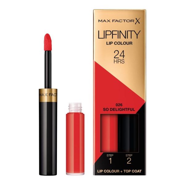 Max factor lipfinity lip colour dwufazowa pomadka w płynie o długotrwałym efekcie 026 so delightful