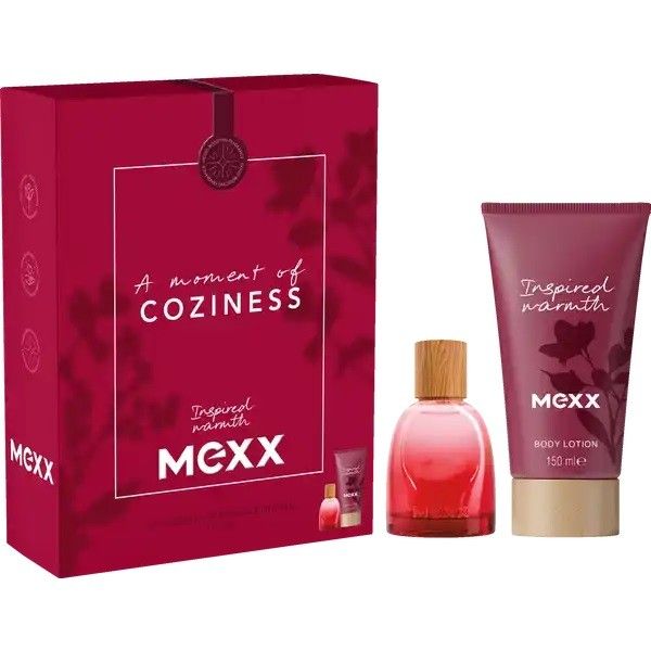 Mexx inspired warmth woman zestaw woda perfumowana spray 30ml + balsam do ciała 150ml